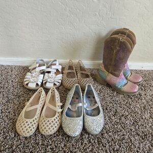 Kids Glitter and Tan Shoes Set